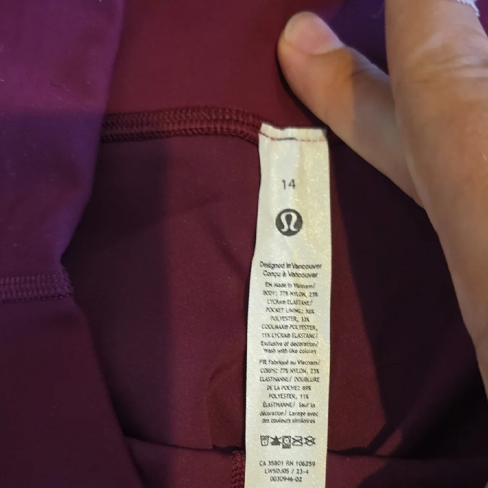 Lululemon Athletica 14 Purple Leggings High Waist Wunder Train 28" Deep Luxe NWT - Picture 3 of 4